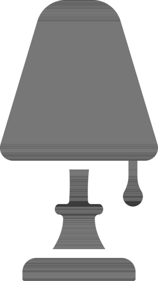 plat style noir lampe sur blanc Contexte. vecteur