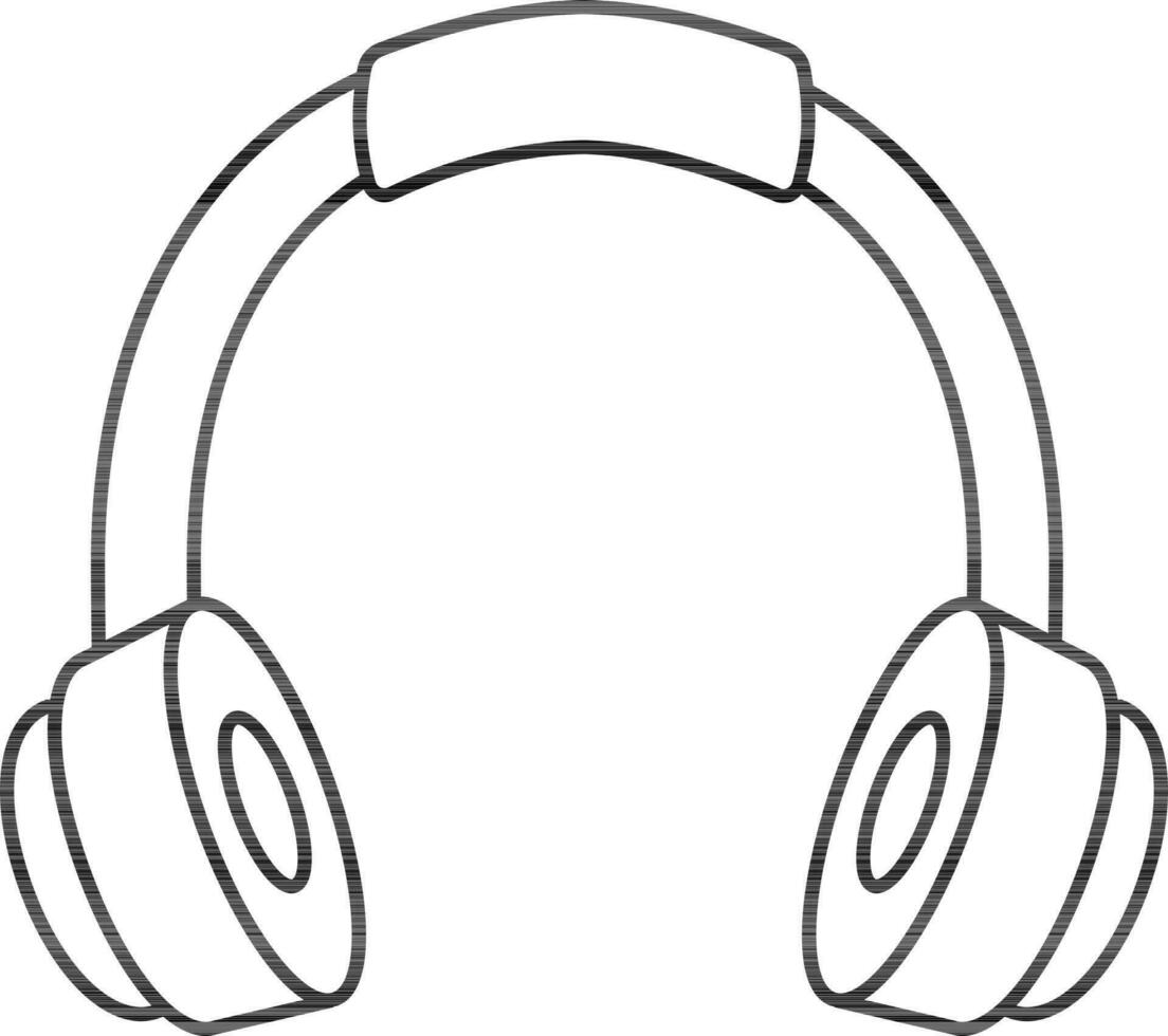 casque de musique icône ou symbole dans noir contour. vecteur