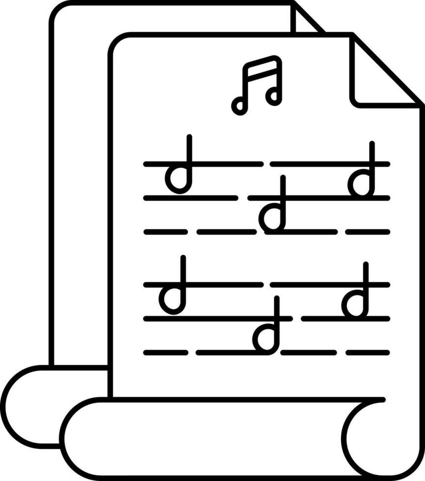 la musique scénario icône dans noir contour. vecteur