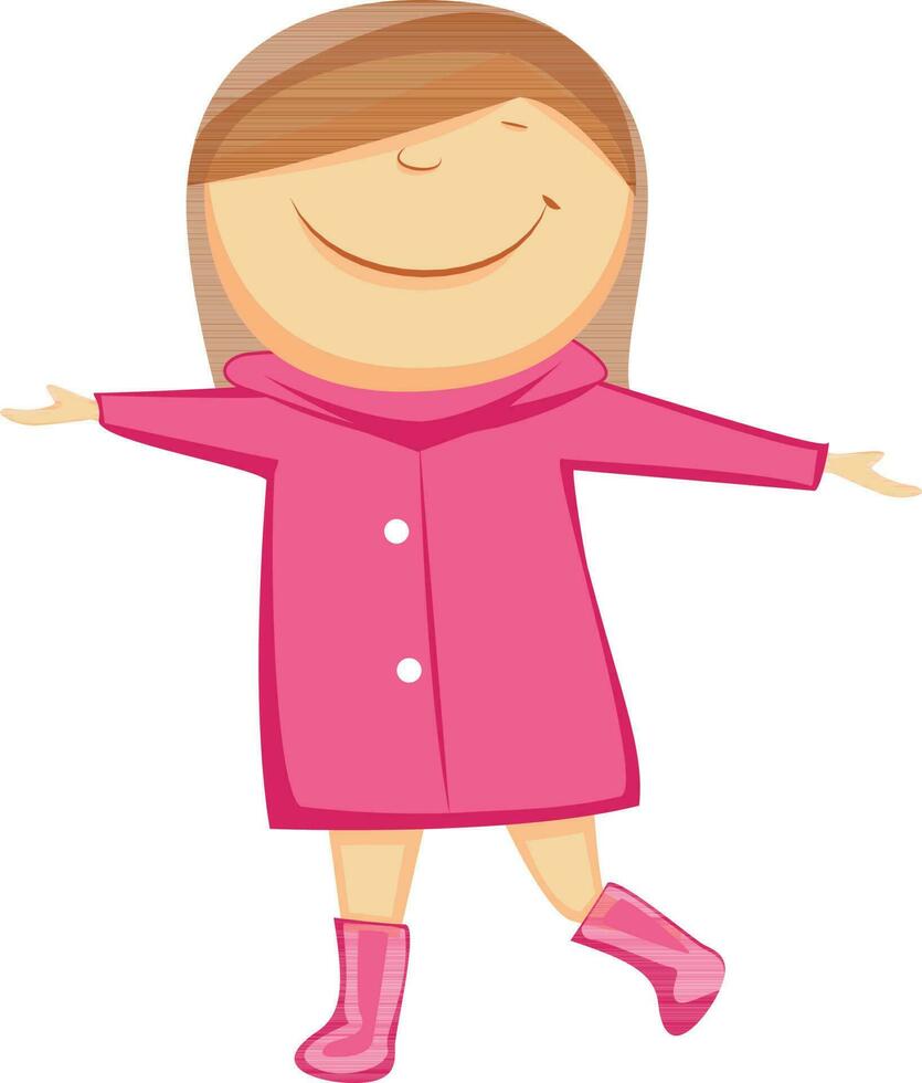 dessin animé personnage de une petit fille dans rose robe. vecteur