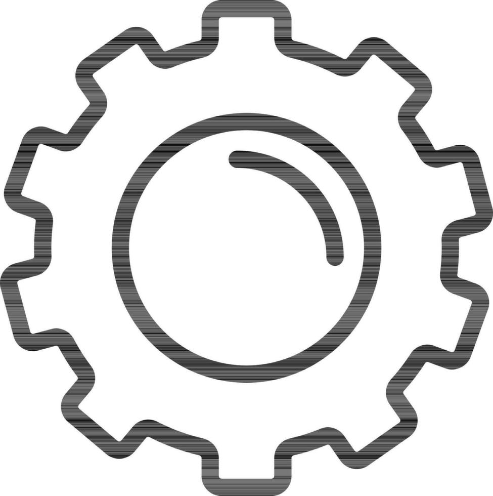 roue dentée ou réglage ligne art icône sur blanc Contexte. vecteur