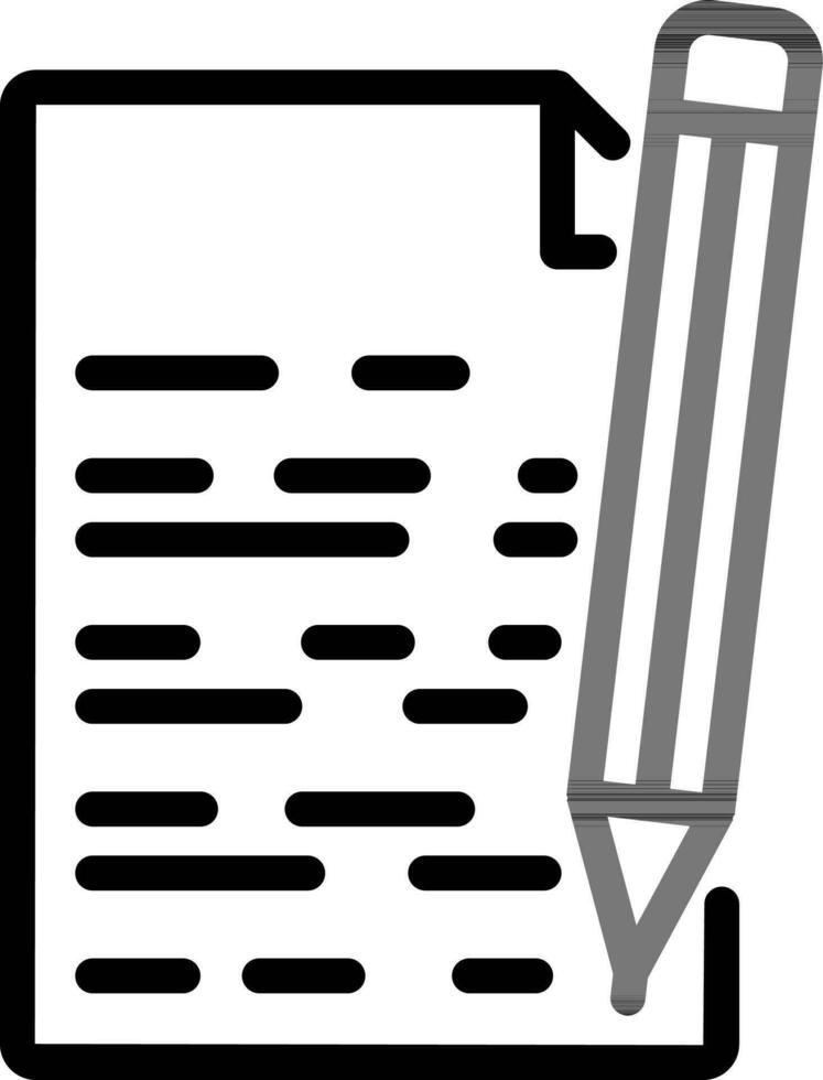 document papier avec stylo icône dans ligne art. vecteur