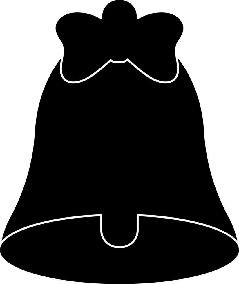 noir tinter cloche décoré avec arc. vecteur