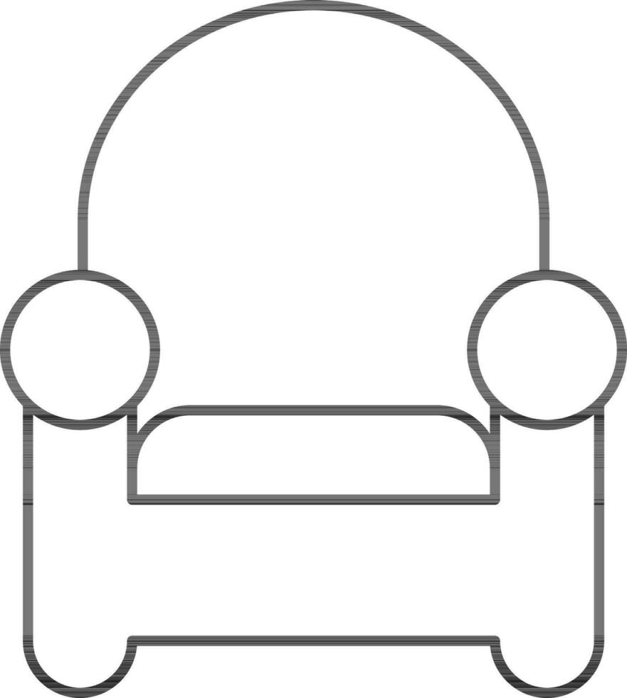 illustration de canapé icône dans noir ligne art. vecteur