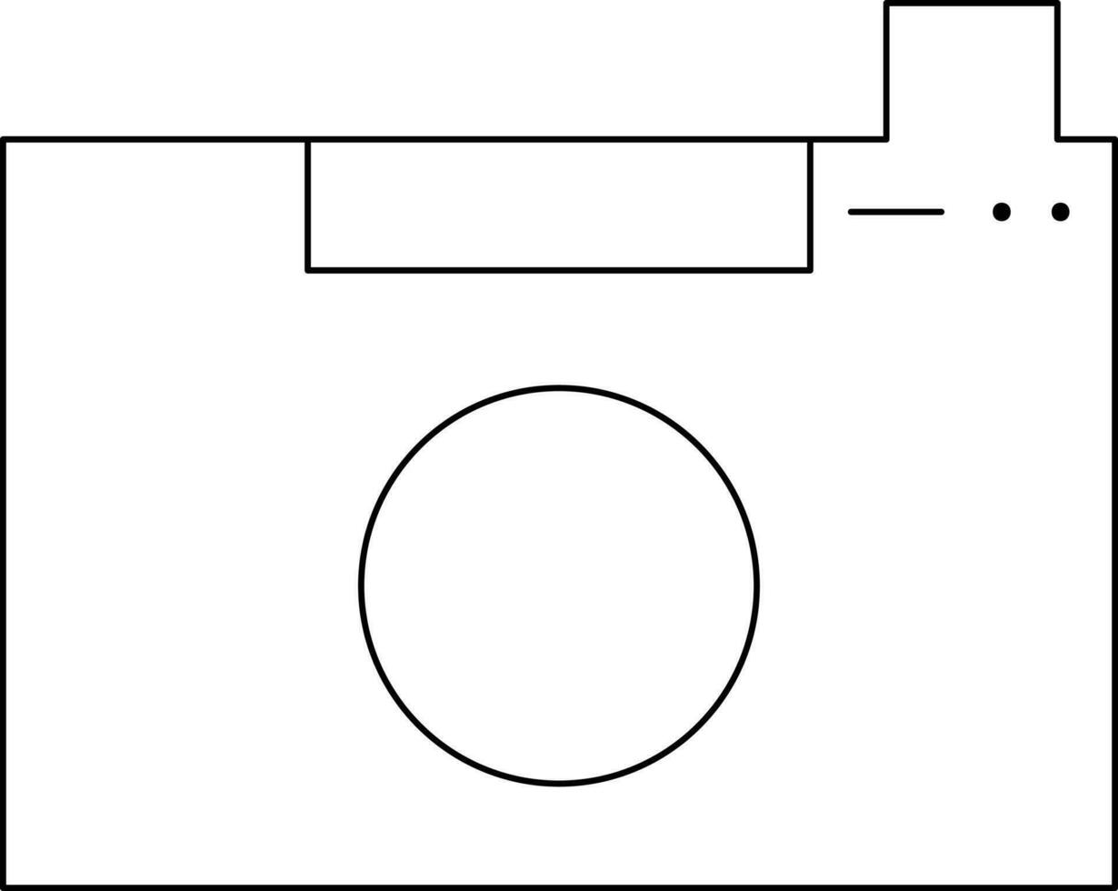 caméra icône dans noir contour vecteur