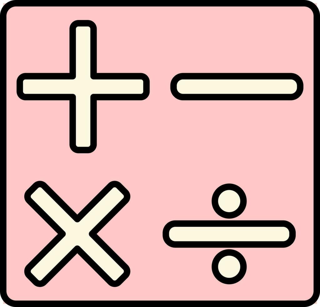 calculatrice interface symbole ou icône dans rose couleur. vecteur