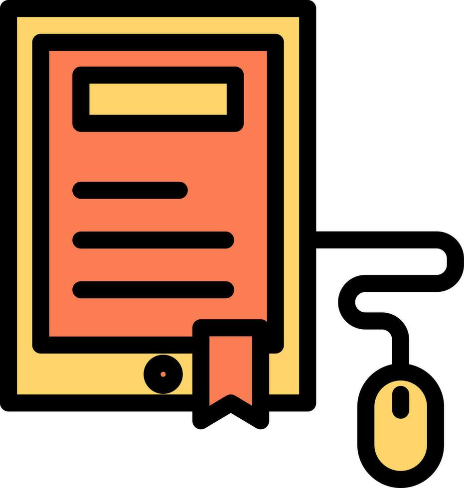 illustration de e-learning icône dans Orange et Jaune couleur. vecteur