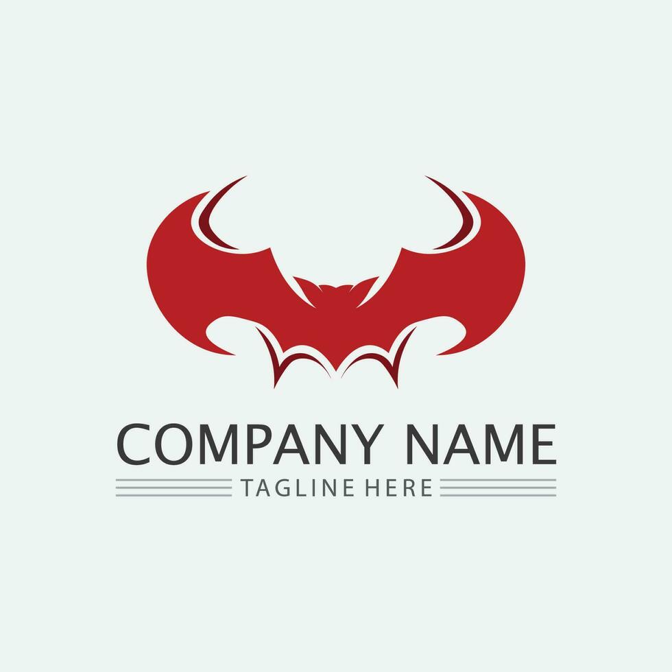 chauve souris logo animal et vecteur, ailes, noir, halloween, vampire, gothique, illustration, conception icône chauve-souris vecteur