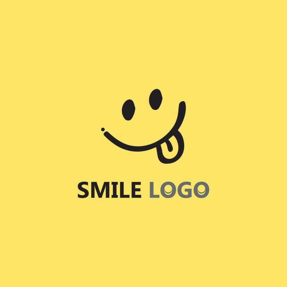icône de sourire, sourire, conception de vecteur de logo entreprise d'émoticône heureuse, conception drôle et bonheur d'emoji de vecteur
