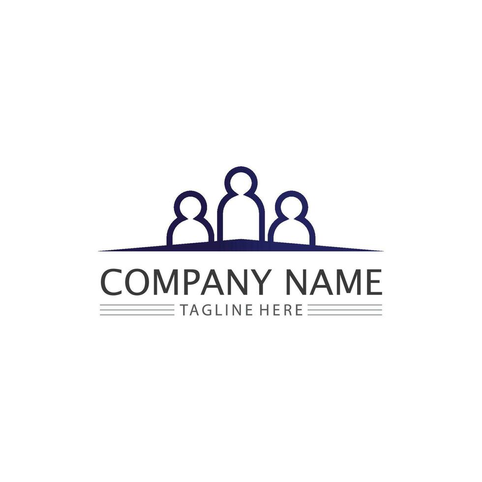 logo de personnes, équipe, succès, travail de personnes, groupe et communauté, vecteur de logo d'entreprise et d'entreprise et soins de conception, icône de la famille logo de réussite