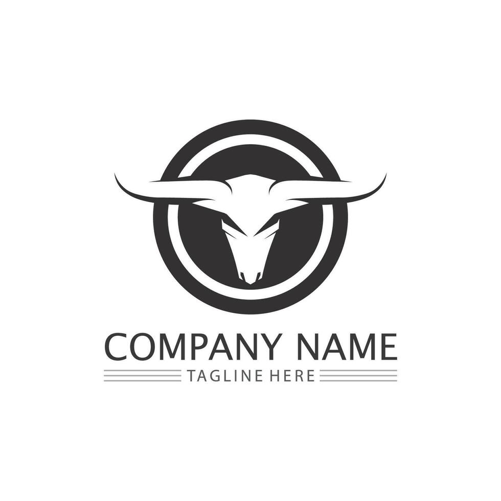 taureau buffle tête vache animal mascotte logo design vecteur pour sport corne buffle animal mammifères tête logo sauvage matador