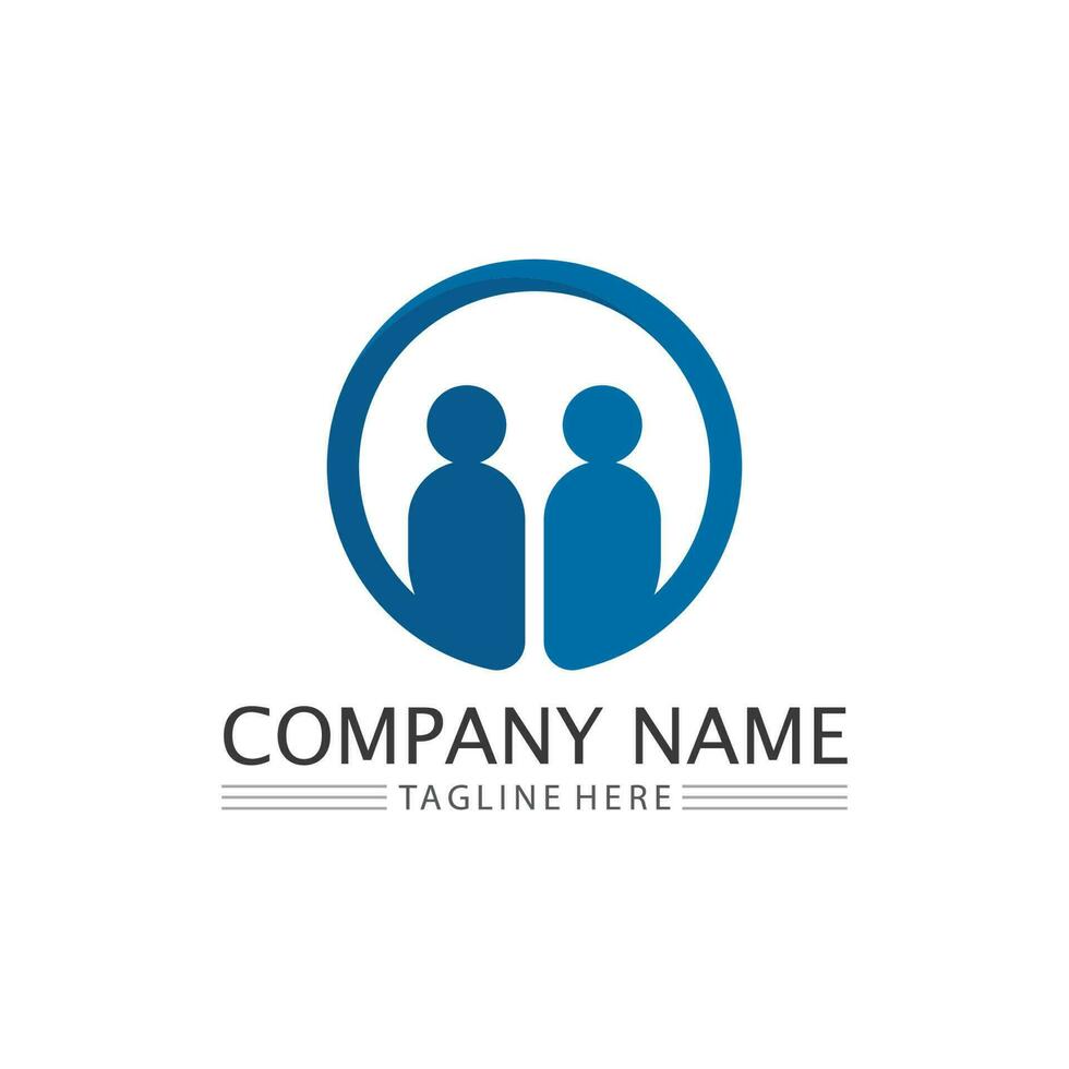 logo de personnes, équipe, succès, travail de personnes, groupe et communauté, vecteur de logo d'entreprise et d'entreprise et soins de conception, icône de la famille logo de réussite