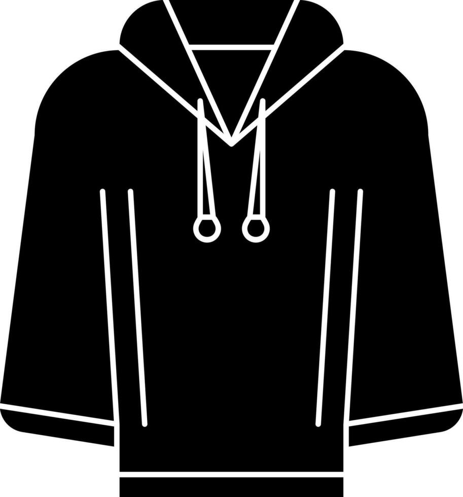 sweat à capuche icône ou symbole dans noir et blanc couleur. vecteur