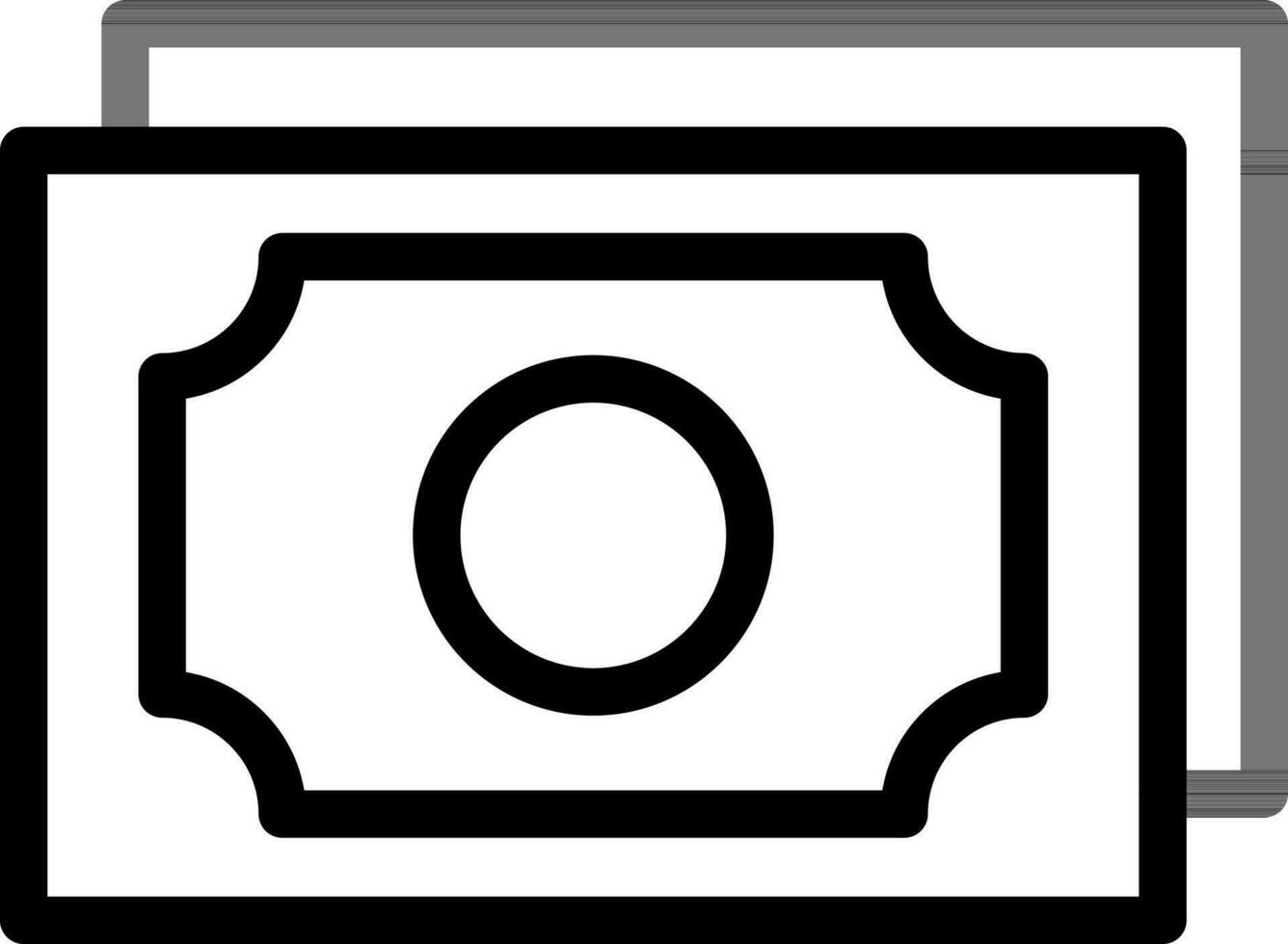 ligne art billets de banque icône dans plat style. vecteur
