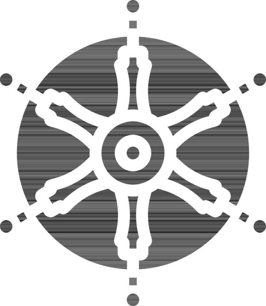 vecteur illustration de dharma roue dans glyphe style.