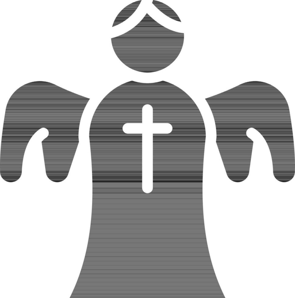 Christian ange icône dans glyphe style. vecteur