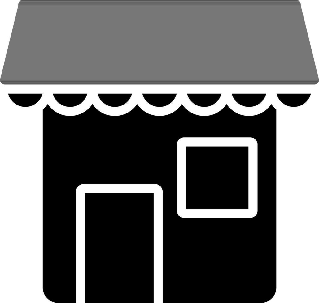 noir et blanc illustration de magasin icône ou symbole. vecteur