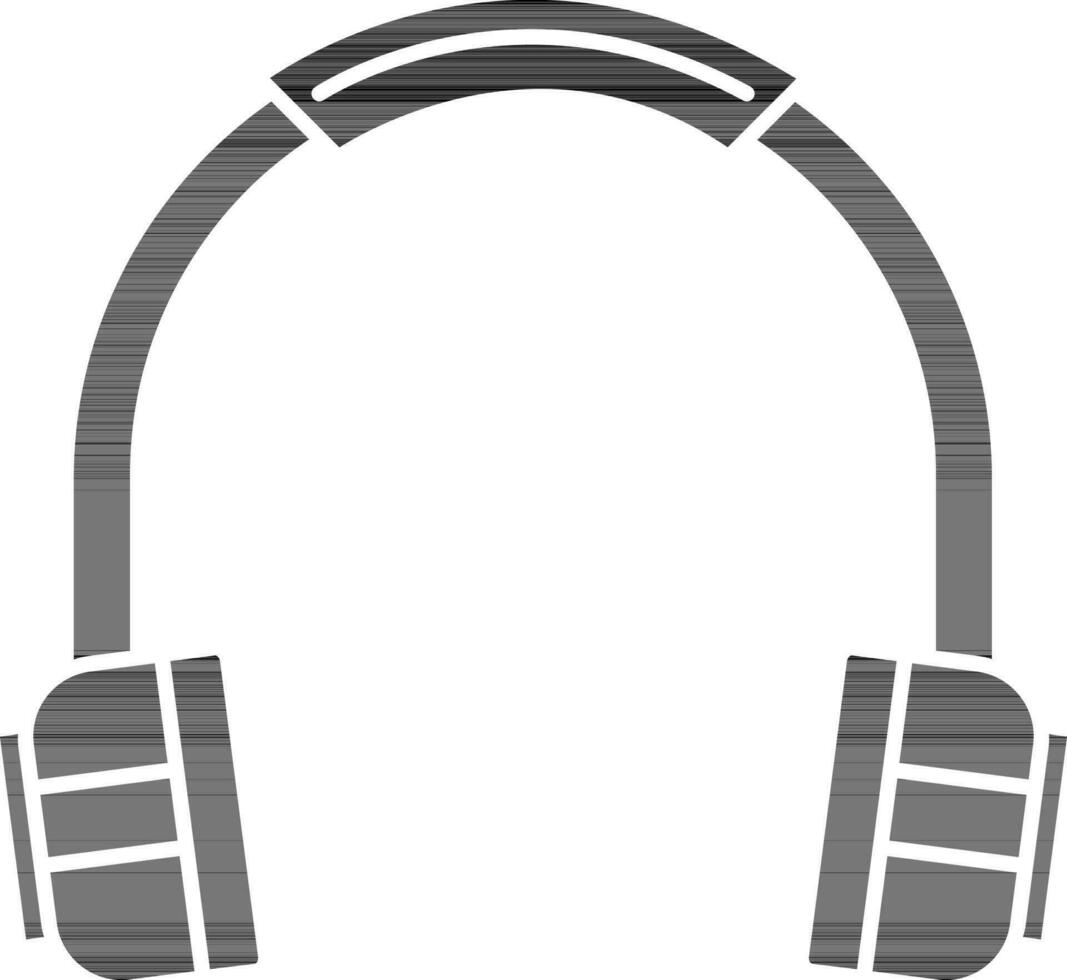 illustration de casque de musique icône dans noir et blanc couleur. vecteur