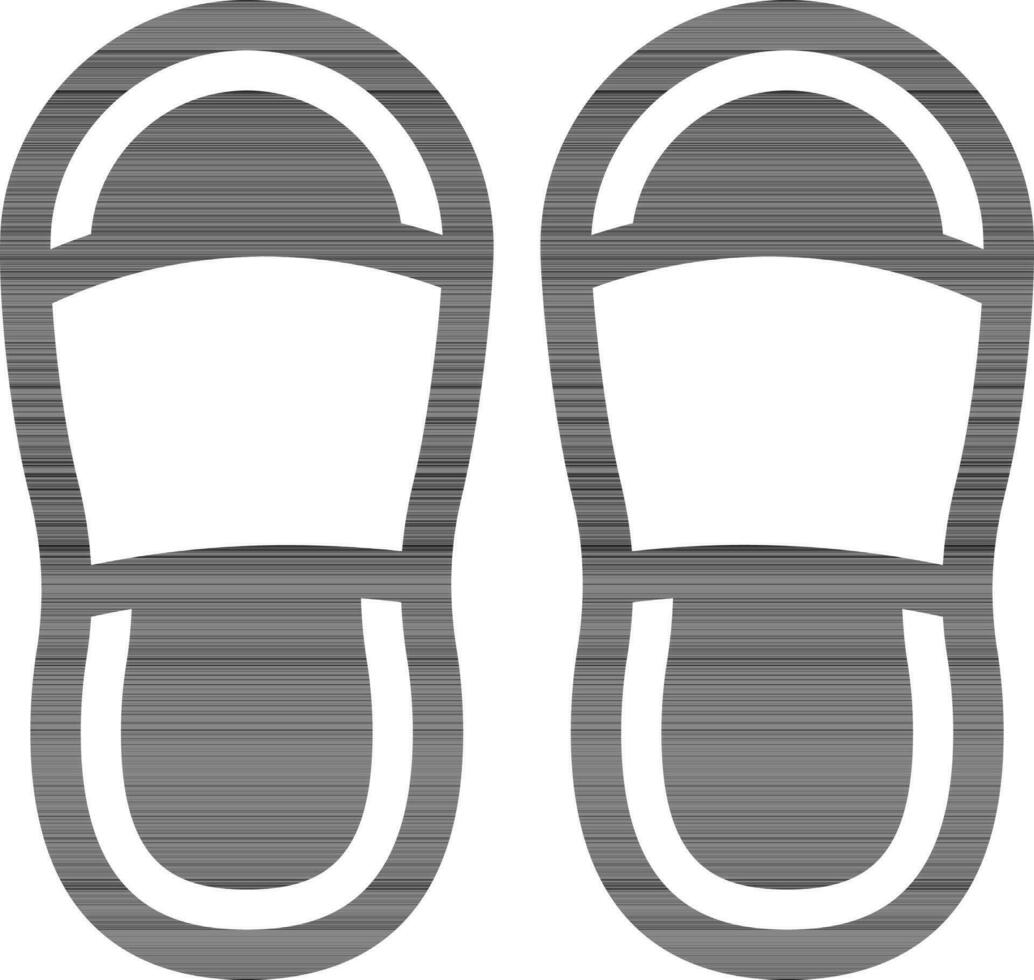 noir et blanc illustration de chaussons icône. vecteur
