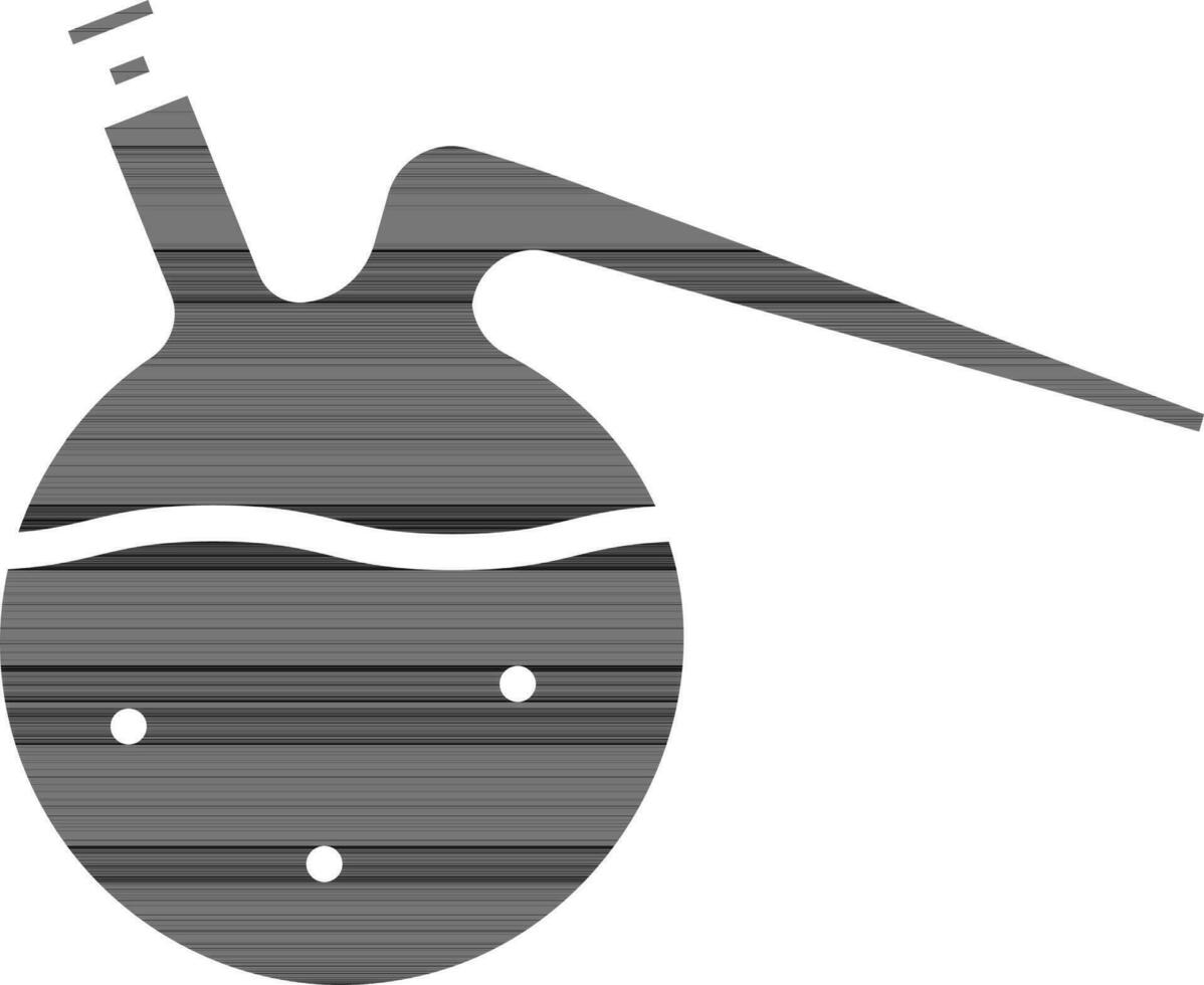 cornue verre ballon icône dans noir et blanc couleur. vecteur