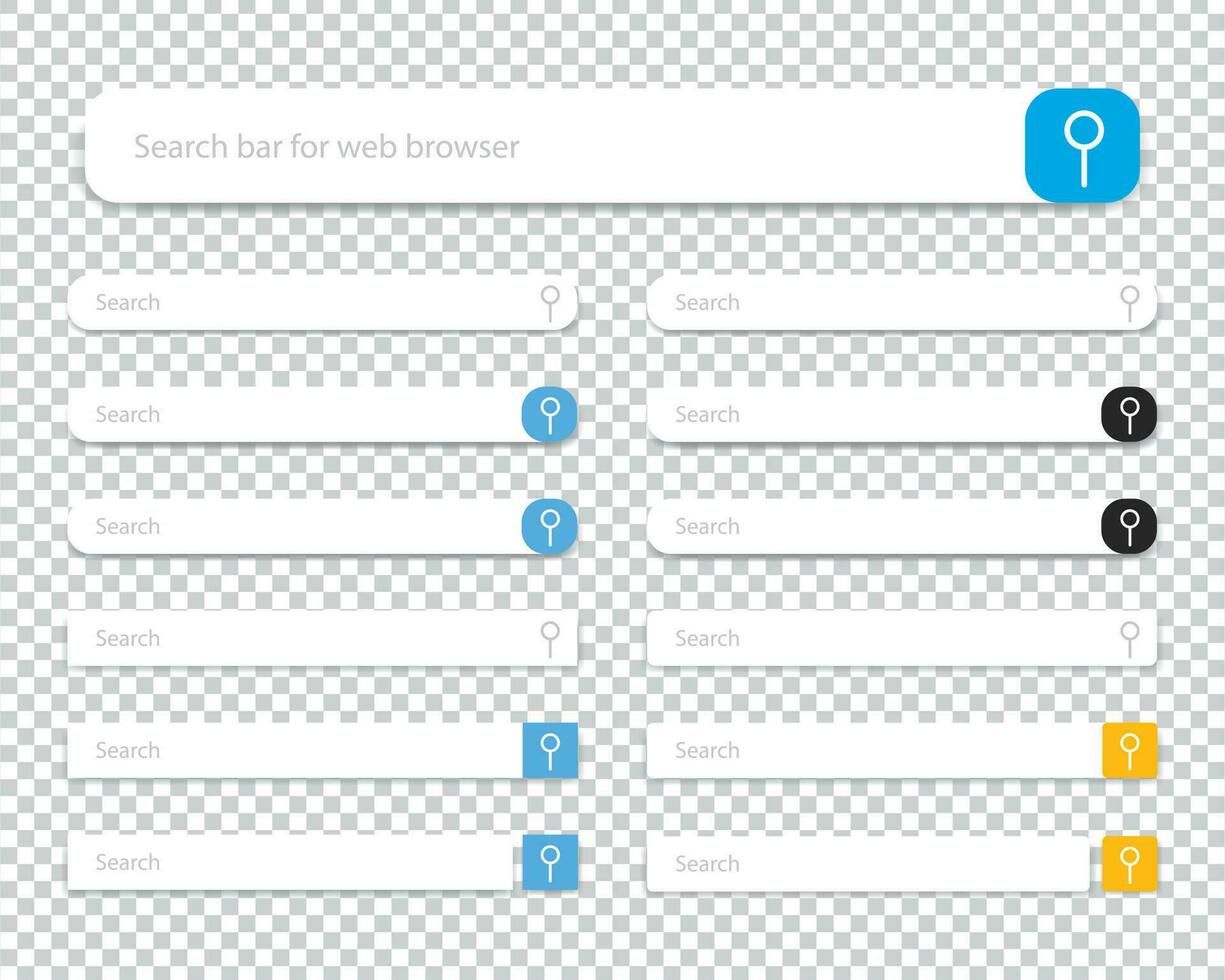 chercher bar pour la toile navigateur. ensemble de chercher bar modèles pour utilisateur interface, la toile conception, mobile application vecteur