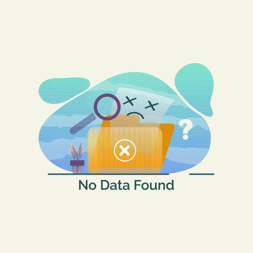 non Les données trouvé, vide fichier dossier concept conception vecteur illustration