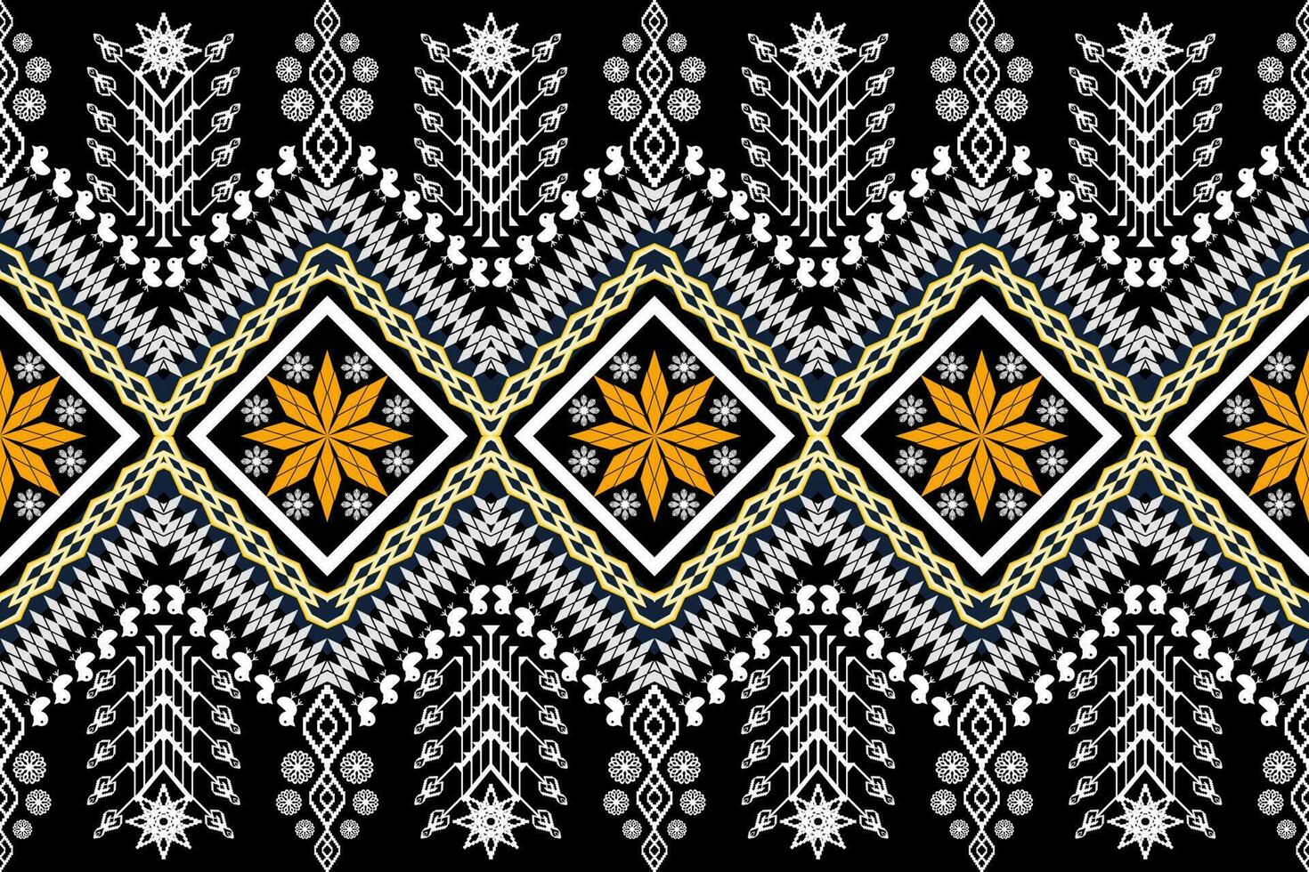 ethnique figure aztèque broderie style. géométrique ikat Oriental traditionnel art conception des motifs pour ethnique arrière-plan, papier peint, mode, vêtements, emballage, tissu, élément, sarong, graphique, vecteur illustration