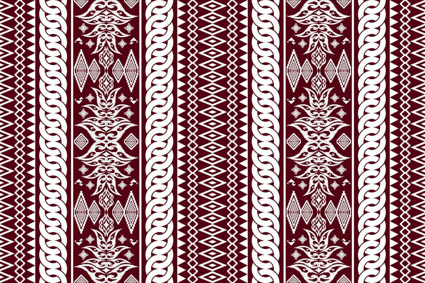 ethnique figure aztèque broderie style. géométrique ikat Oriental traditionnel art conception des motifs pour ethnique arrière-plan, papier peint, mode, vêtements, emballage, tissu, élément, sarong, graphique, vecteur illustration