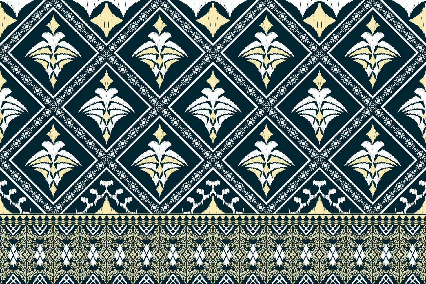 ethnique figure aztèque broderie style. géométrique ikat Oriental traditionnel art conception des motifs pour ethnique arrière-plan, papier peint, mode, vêtements, emballage, tissu, élément, sarong, graphique, vecteur illustration