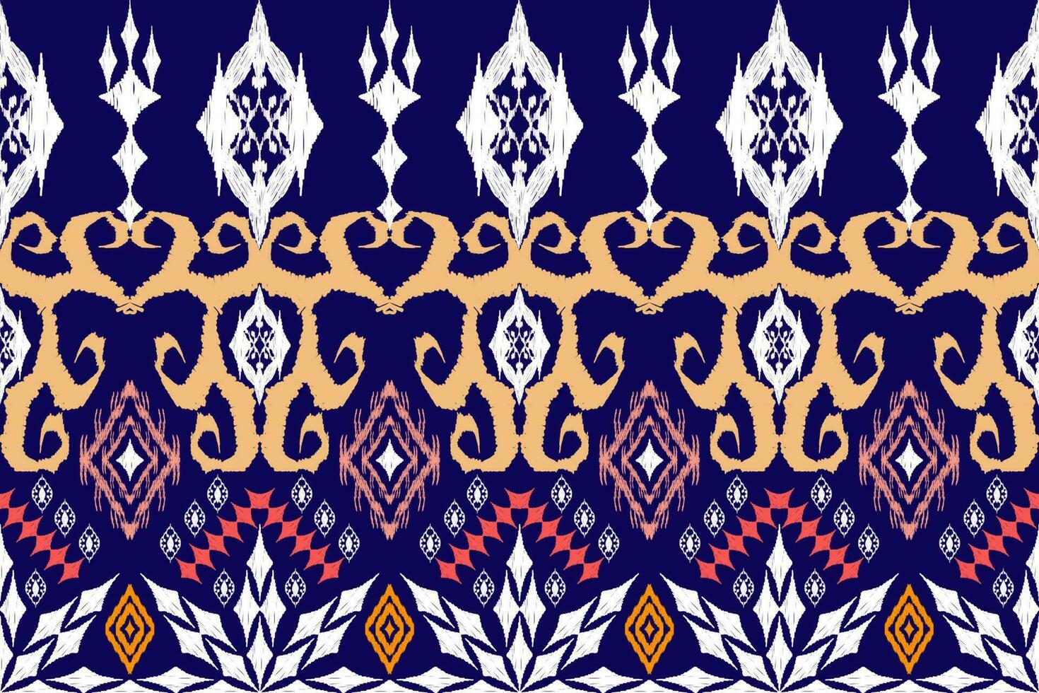 ethnique figure aztèque broderie style. géométrique ikat Oriental traditionnel art conception des motifs pour ethnique arrière-plan, papier peint, mode, vêtements, emballage, tissu, élément, sarong, graphique, vecteur illustration