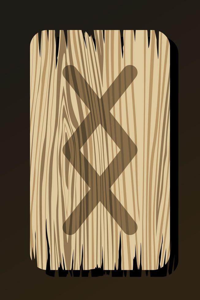 isolé sur rune en bois blanc ingwaz vecteur