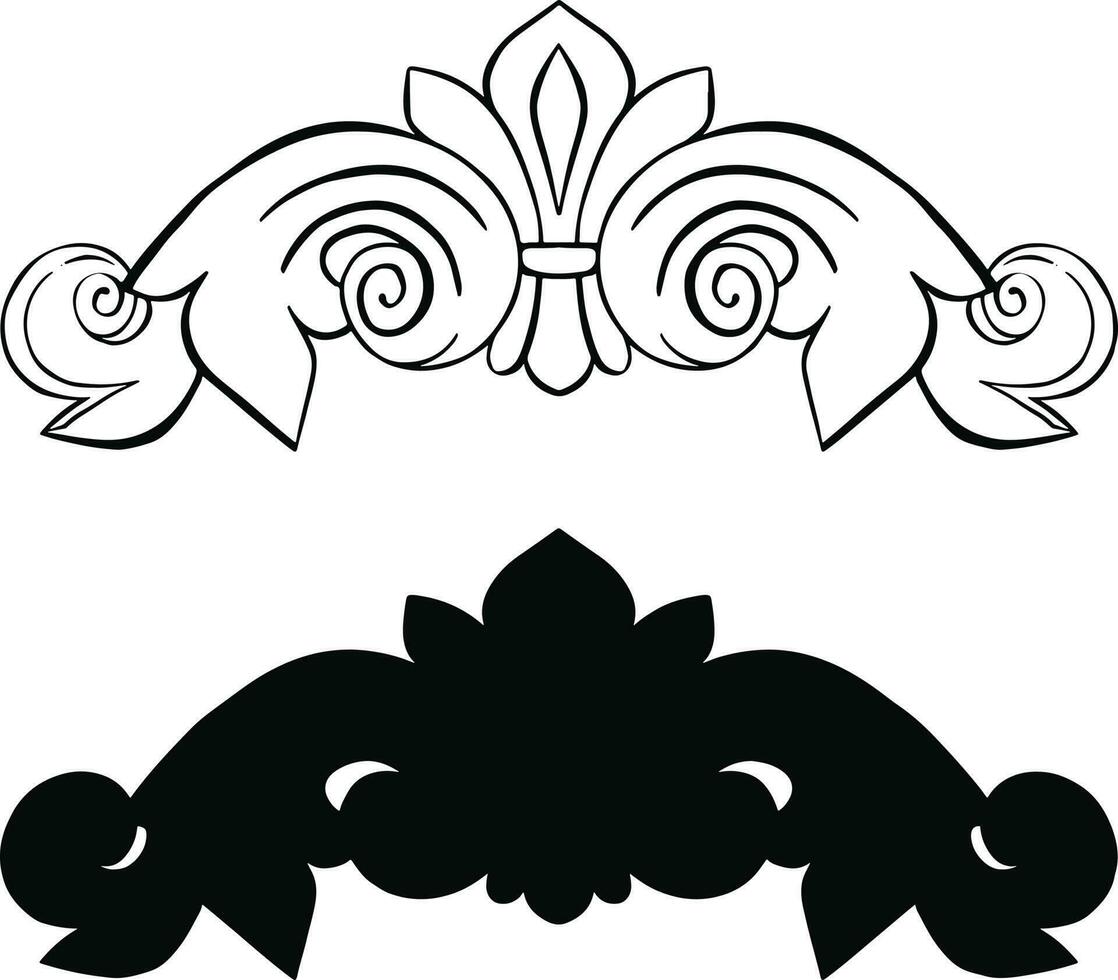 rétro baroque décorations élément avec s'épanouit calligraphique ornement. ancien style conception collection pour affiches, logotypes. vecteur