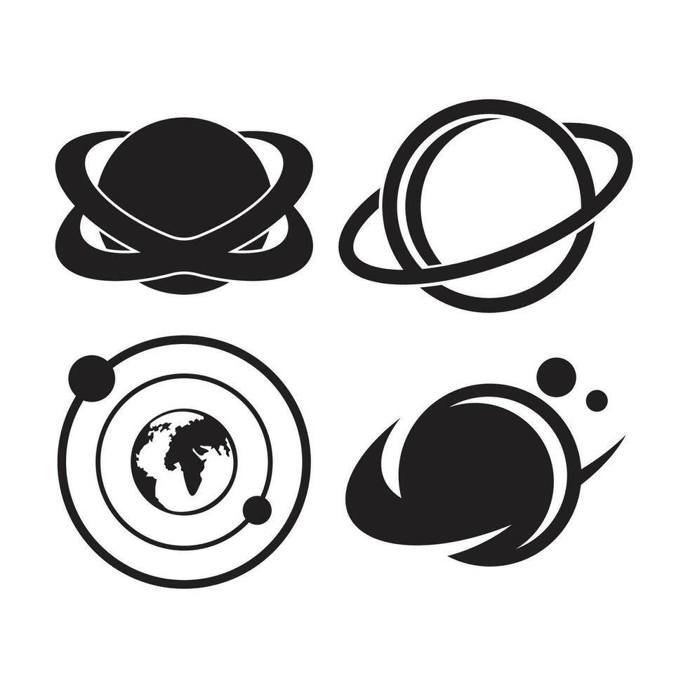 planète symbole icône, logo vecteur illustration conception modèle