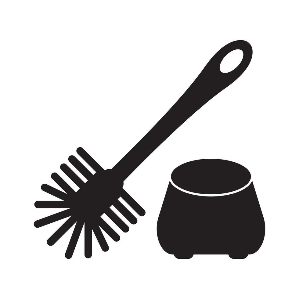 toilette brosse icône, logo illustration conception modèle. vecteur