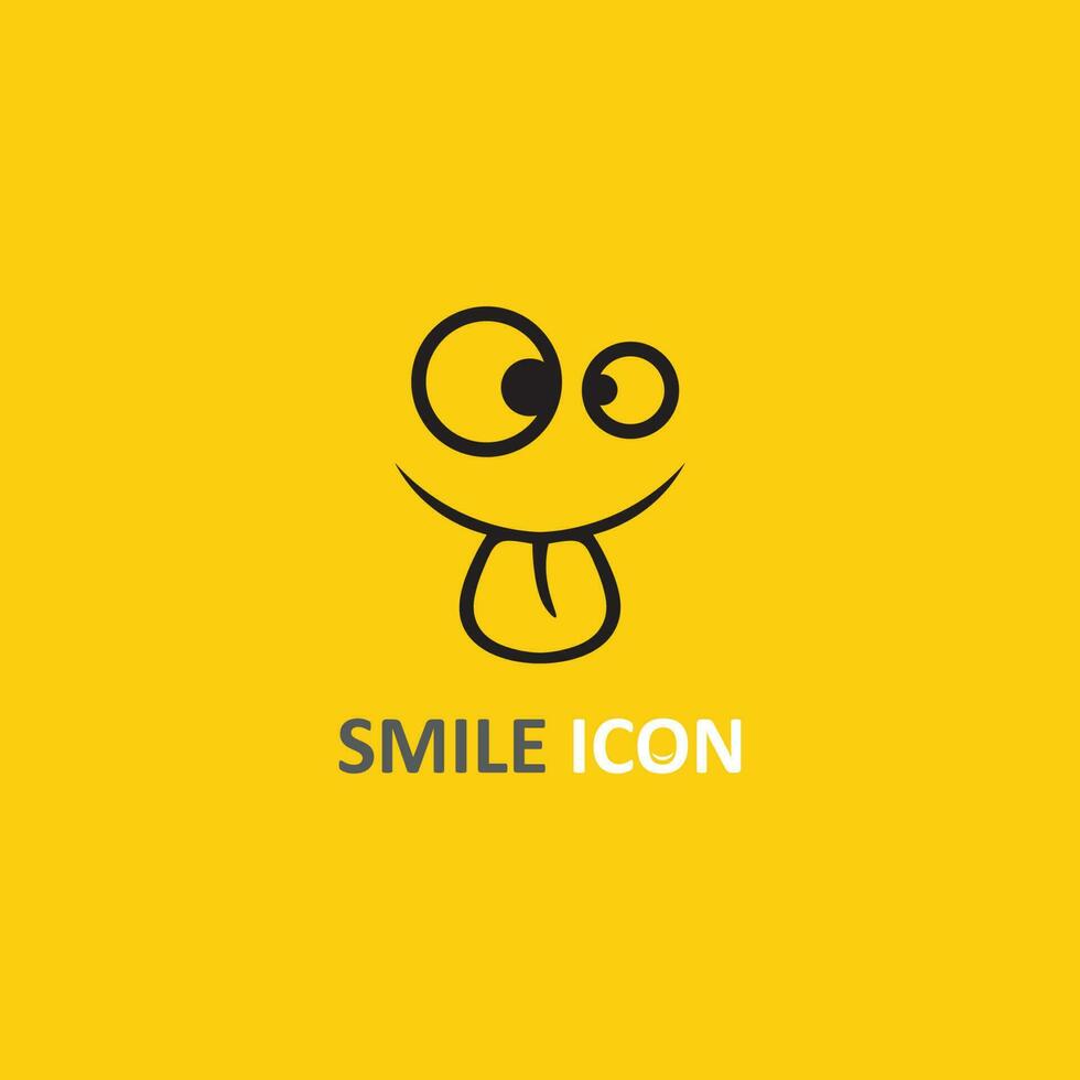 icône de sourire, sourire, conception de vecteur de logo entreprise d'émoticône heureuse, conception drôle et bonheur d'emoji de vecteur