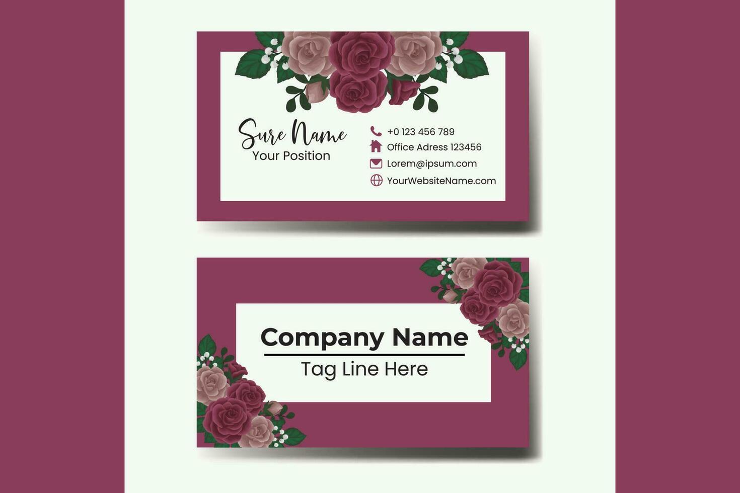 moderne Créatif affaires carte et Nom carte avec fleur vecteur
