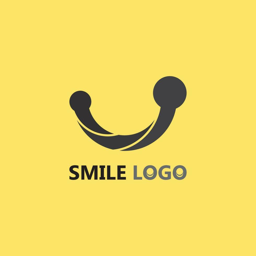 icône de sourire, sourire, conception de vecteur de logo entreprise d'émoticône heureuse, conception drôle et bonheur d'emoji de vecteur