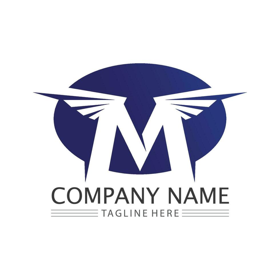 m lettre logo design vecteur identité icône signe