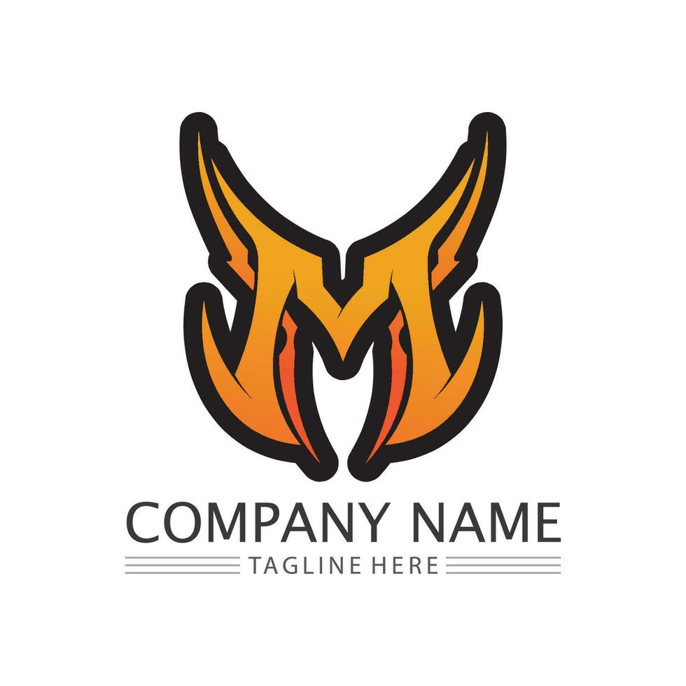 m lettre logo design vecteur identité icône signe