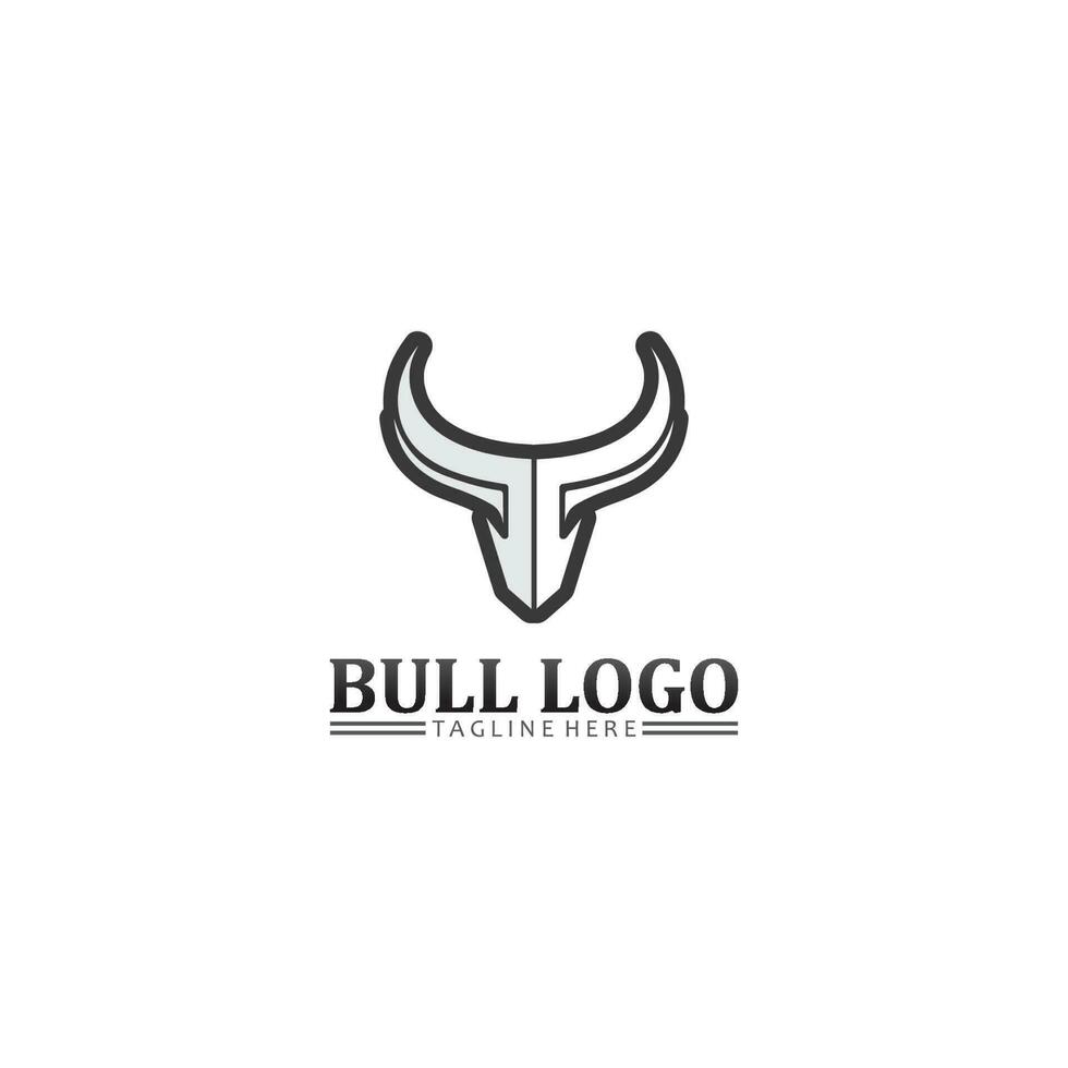 tête de buffle de taureau, vache, vecteur de conception de logo de mascotte animale pour buffle de corne de sport, animal, mammifères, logo de tête, sauvage, matador