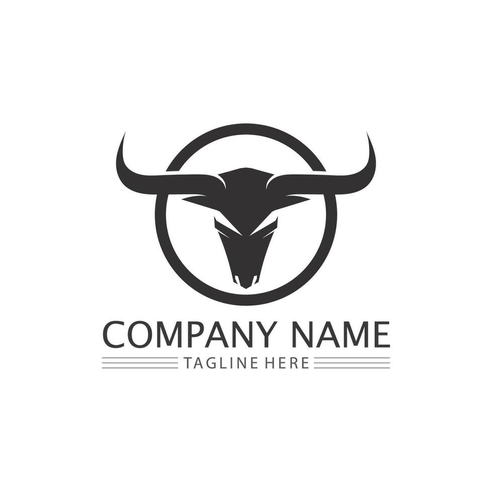 taureau buffle tête vache animal mascotte logo design vecteur pour sport corne buffle animal mammifères tête logo sauvage matador