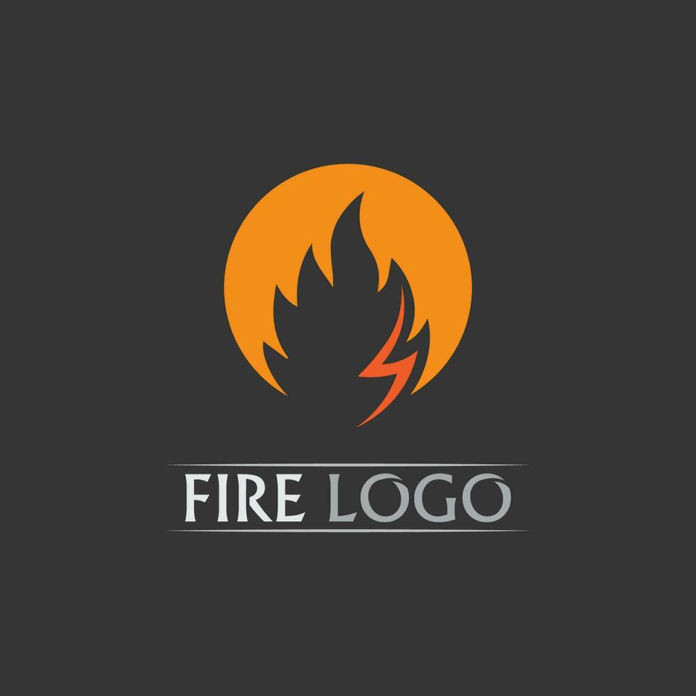 logo et icône de feu, énergie de conception d'illustration de flamme de vecteur d'élément enflammé chaud, chaud, avertissement, signe de cuisson, logo, icône, lumière, chaleur de puissance