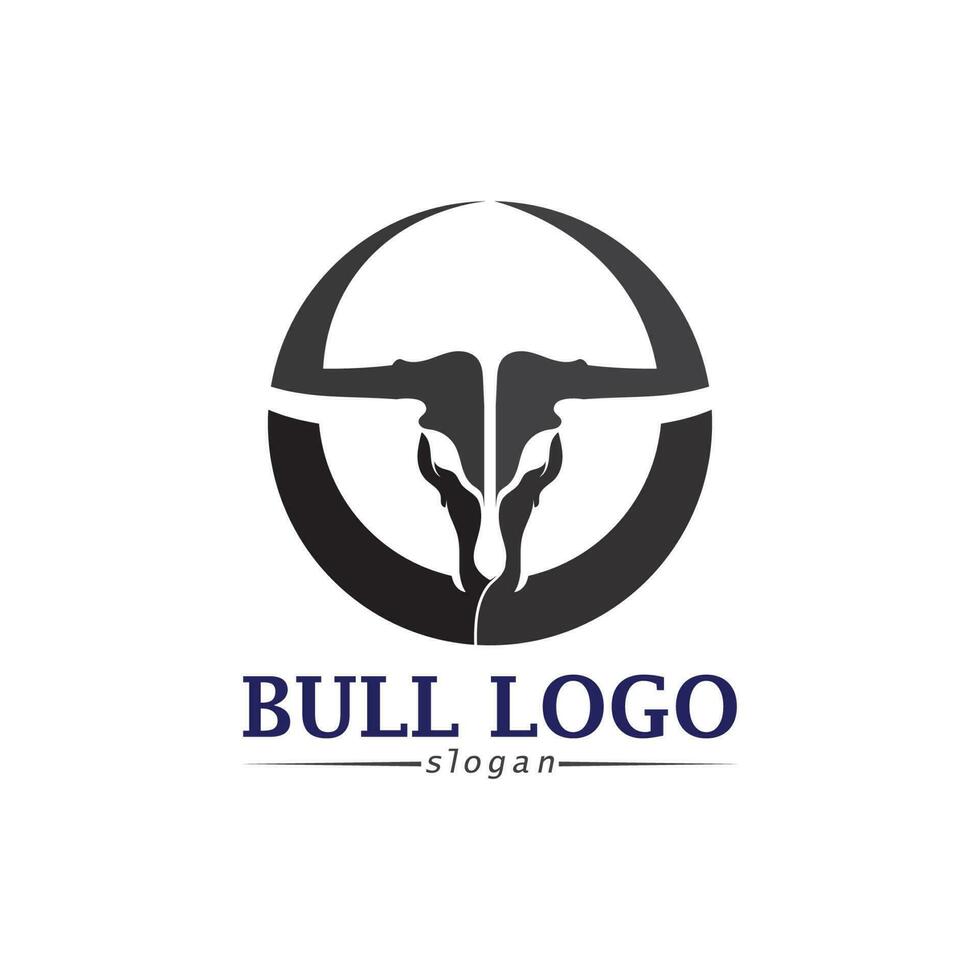 logo de corne de taureau et symboles de modèle d'icônes vecteur d'application