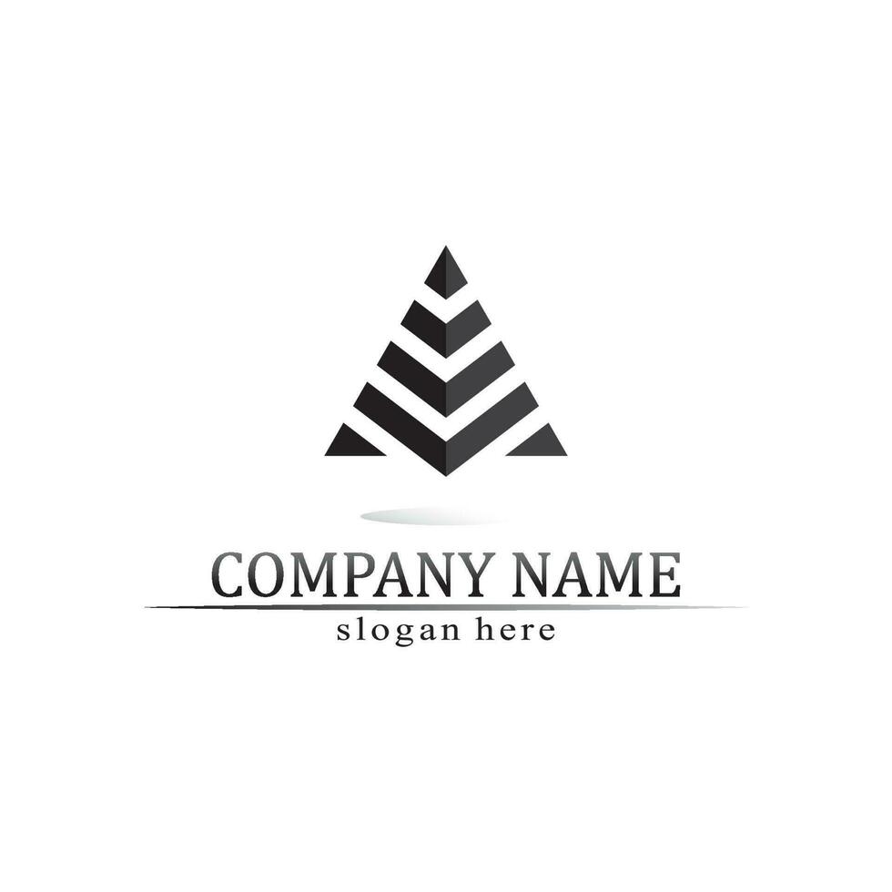 création de logo triangle pyramide et symbole vectoriel égyptien et entreprise de logo