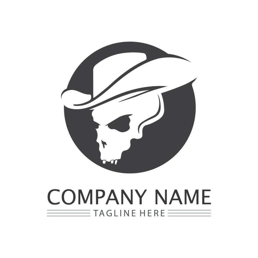 modèle de conception de vecteur icône logo chapeau de cowboy