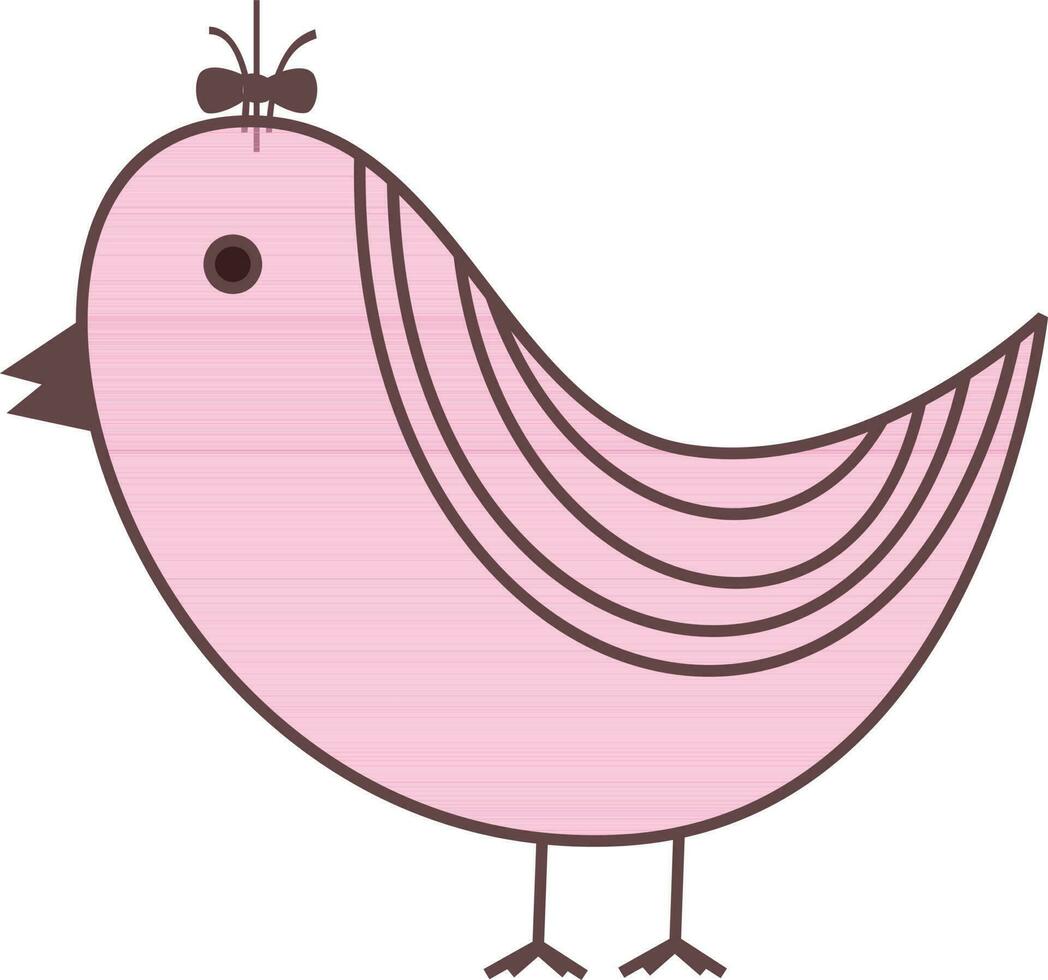 mignonne dessin animé oiseau dans rose couleur. vecteur