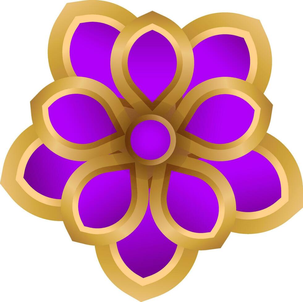 papier Couper fleur dans d'or et violet couleur. vecteur