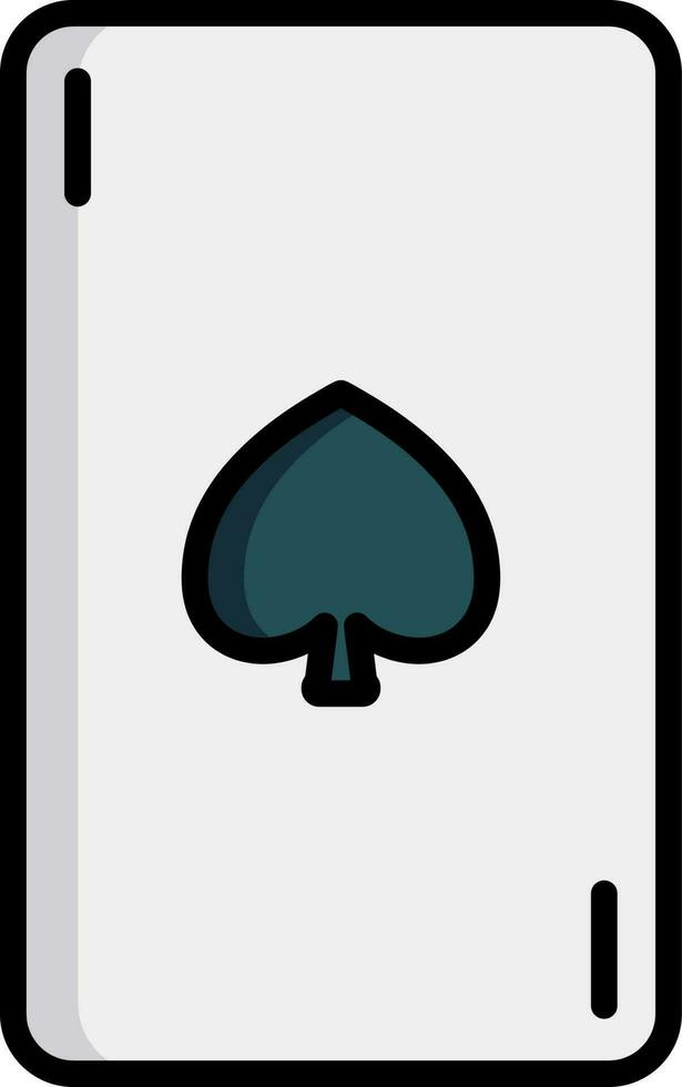 ace bêche carte icône dans blanc et vert couleur. vecteur