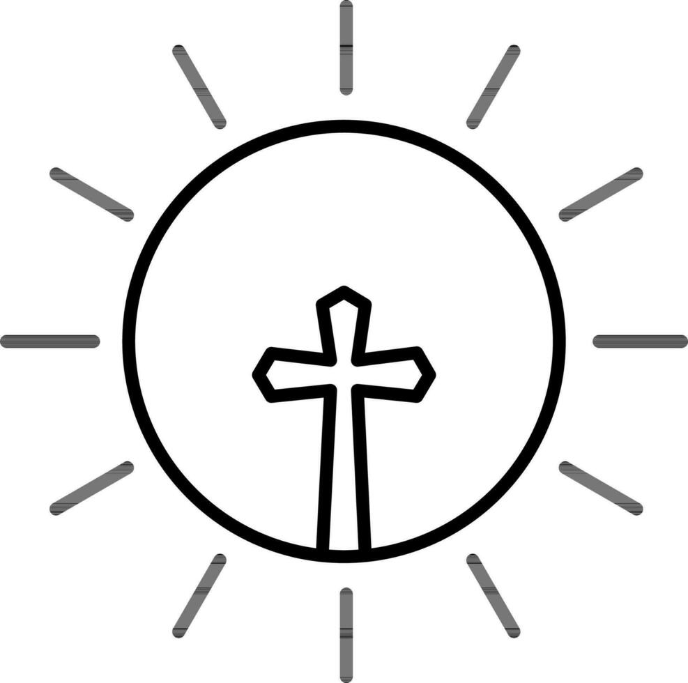 ligne art illustration de Jésus ensoleillement icône. vecteur