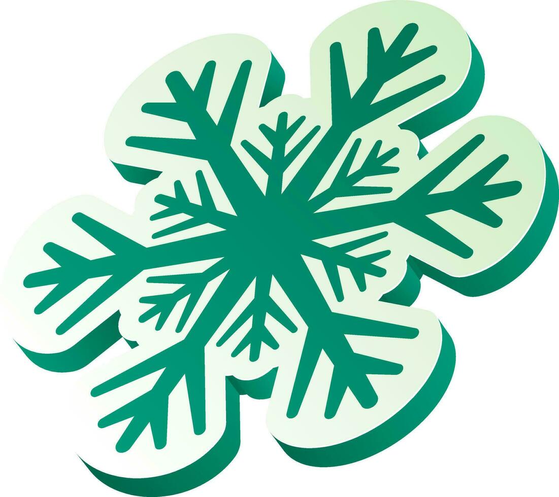 papier Couper style flocon de neige dans vert couleur. vecteur